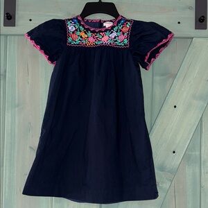 Crewcuts girls navy and pink dress size 6 EUC